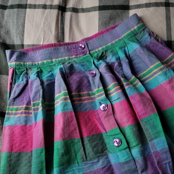 Colorful Striped Button-Down Skirt - Picture 3 of 5